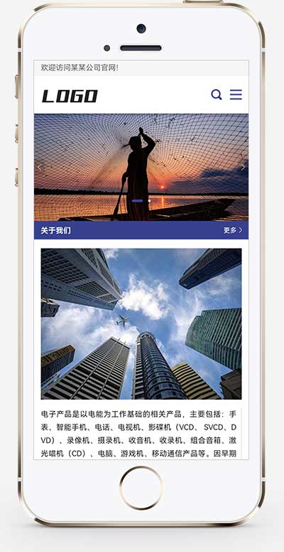 蓝色企业通用 宽屏大气的企业网